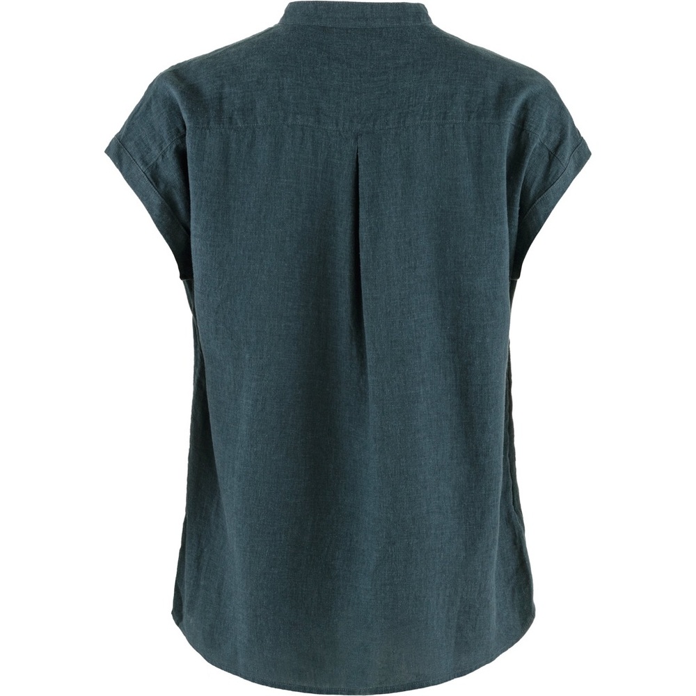 Fjällräven Övik Hemp SS Relaxed Fit Women’s Large Blue Button-Up Shirt - Picture 2 of 10